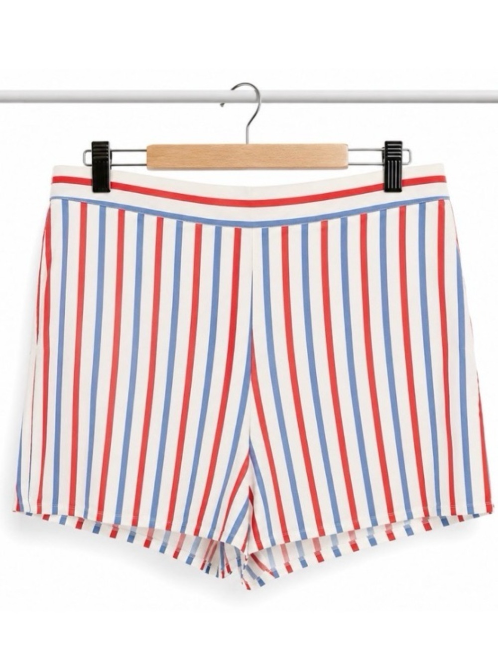 Modcloth X Barbie Women's Plus 1X Striped High-Waisted Chino Shorts NWT